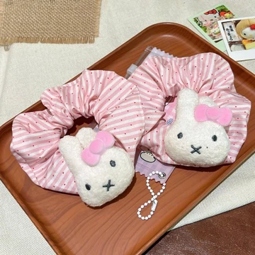 Dây Buộc Tóc Scrunchies Nhiều Màu Sắc Ngọt Ngào Miffy Chun Buộc Tóc Đuôi Ngựa Scrunchies Cho Nàng