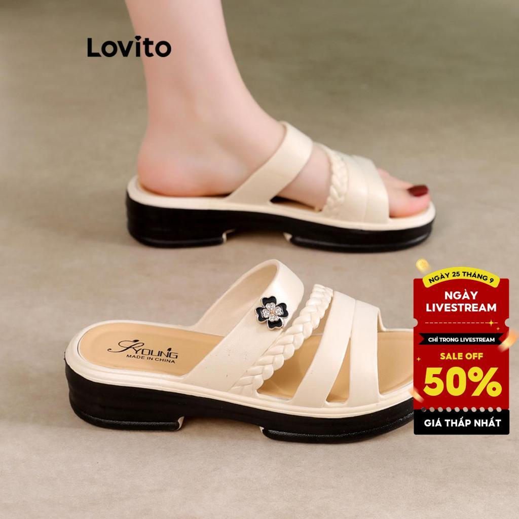 Lovito Dép Lê Đế Bằng Chống Trượt Đa Năng Kiểu Dáng Hàn Quốc Thích Hợp Cho Nữ Phù Hợp Với Mọi Phong Cách Thường Ngày LFA71159