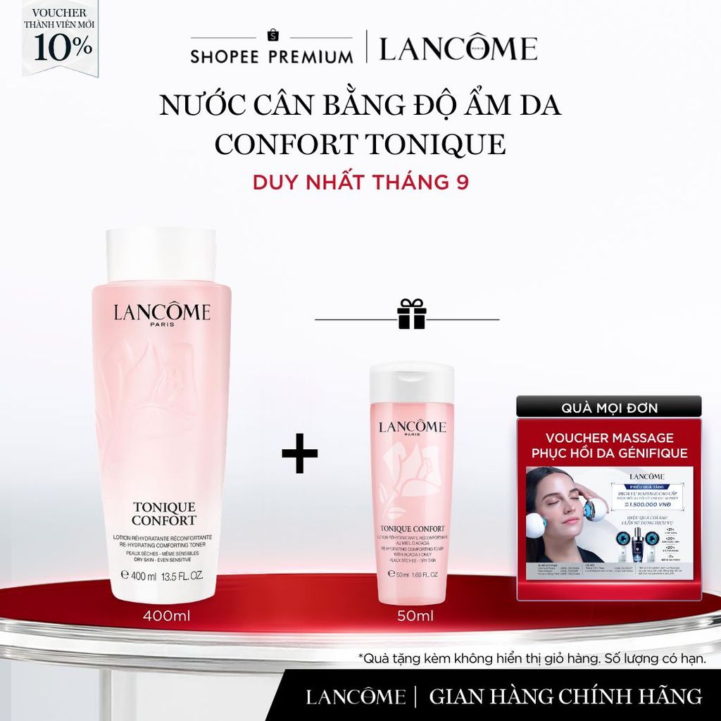 [VOUCHER 20%] Nước Cân Bằng (Toner) Độ Ẩm Dịu Nhẹ Lancome Tonique Confort 400ml