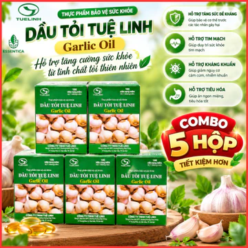 COMBO 5 Hộp Dầu Tỏi Tuệ Linh | Hỗ trợ tăng sức đề kháng | Hộp 100 viên
