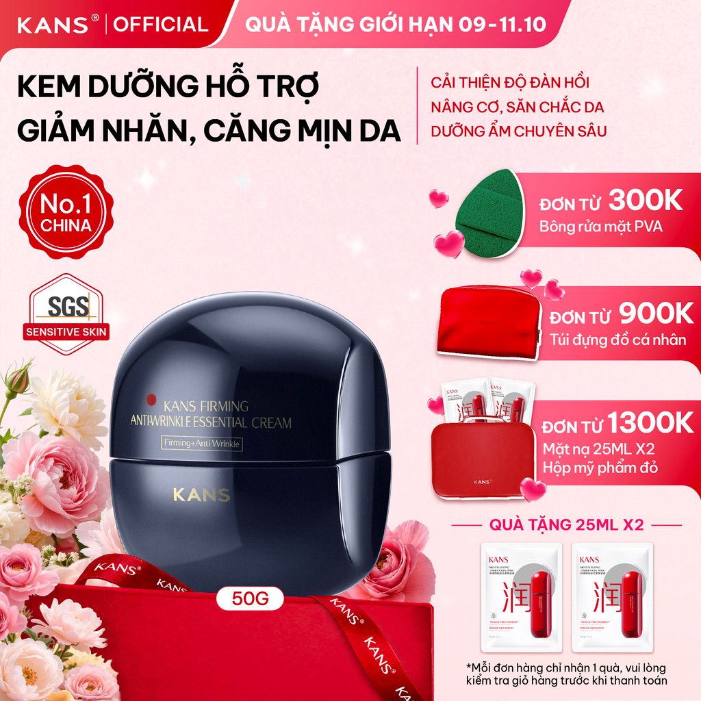 KANS Kem Dưỡng Giảm Nếp Nhăn 50g Giúp Săn Chắc Da, Tăng Đàn Hồi Và Độ Căng Mịn Da Với Peptide Kép Và Collagen Thủy Phân
