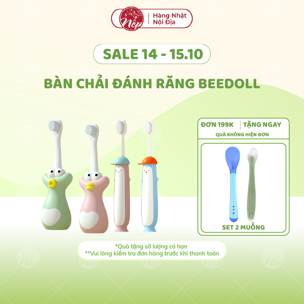 Bàn chải đánh răng BEEDOLL cho bé từ 0 đến 12 tuổi lông mềm mịn chăm sóc răng miệng cho bé - nepshop1