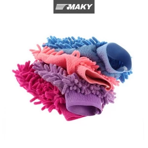 Newwellknownepic Good Auto Care 2 trong 1 Sợi siêu mịn Chenille Microfiber Rửa xe Găng tay Mitt Lưới mềm hỗ trợ để rửa xe và làm sạch VN
