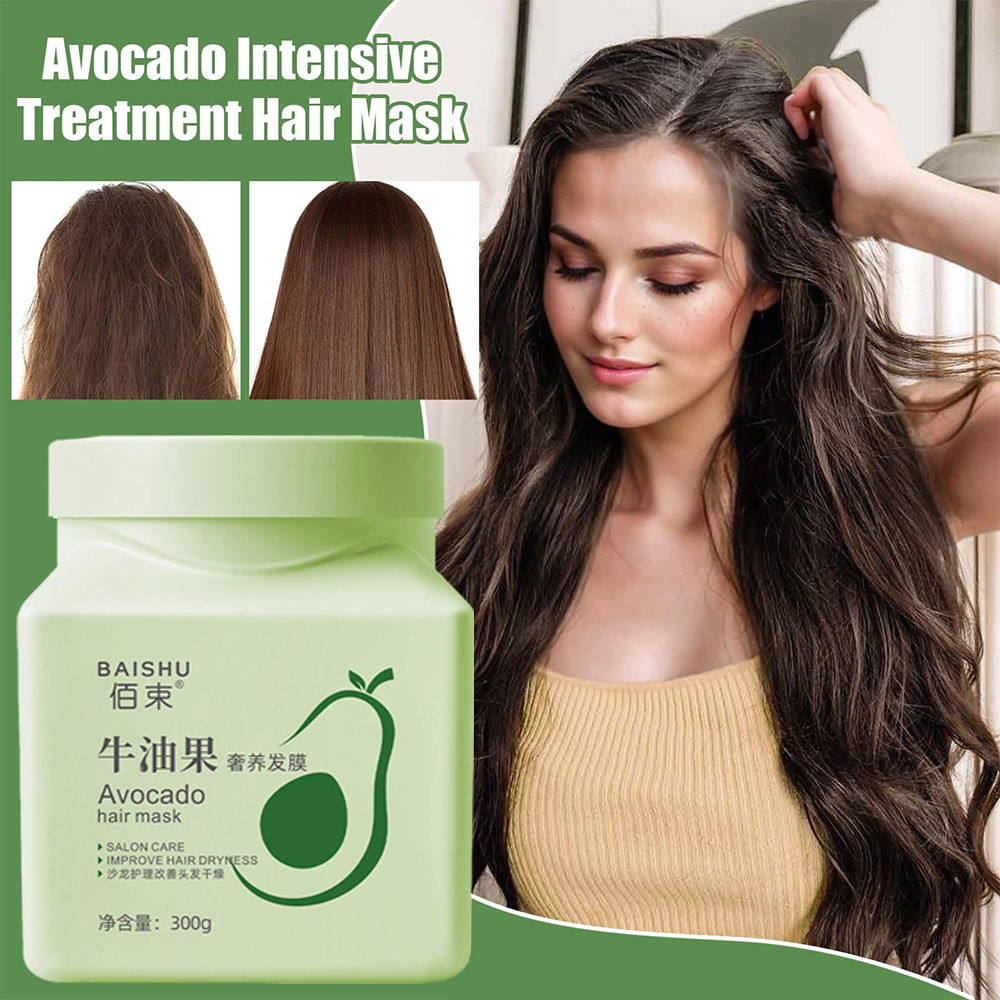 Luxury Avocado Dried Hair Mask Moisturizes, Softens, Forks Damaged, Improves frizz Avocado Hair Growth Protein Controls Oil