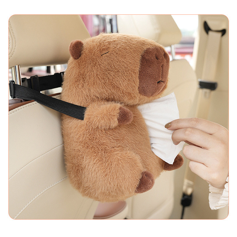 Capybara Xe Treo Khăn Giấy Hộp Dễ Thương Sang Trọng Xe Tay Hộp Bơm Hộp Đa Năng Bơm Hộp