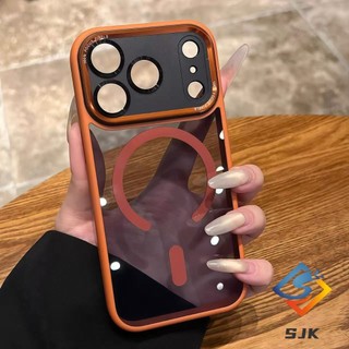 Ốp điện thoại từ tính màu cam vũ trụ 17 mới cho IPhone 17 Pro Max 17Air 12 13 14 15 16 Pro Max Vỏ trong suốt Vỏ chống sốc