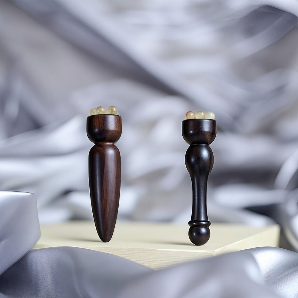 Máy mát xa mặt WOODNEST, No Paint Small Lotus Pod Beauty Skin Care Tool, Gỗ đàn hương Massage mắt bằng gỗ dán Chăm sóc da mặt