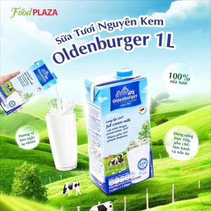 Sữa Tươi Nguyên Kem Oldenburger 1L, Chính Hãng Đức, Đậm Vị Sữa, Bổ Sung Canxi & Vitamin
