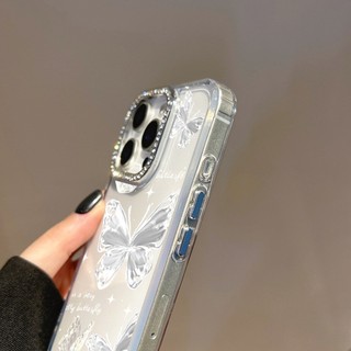 Ốp Điện Thoại Kim Cương Bướm Pha Lê Cho iPhone AIR 16E 16 15 14 13 12 11 17 Pro Max 16 15 14 Plus XS MAX XR X 7 8 6 6S Plus SE TPU Trong Suốt Ốp Lưng Chống Sốc