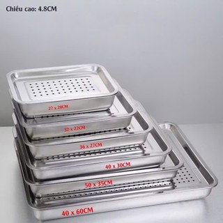 Khay trà, khay úp ly cốc 2 lớp, có ngăn ráo nước, chất liệu inox siêu bền