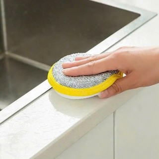 [Viền vàng] Miếng rửa chén bát, cọ xoong nồi hình tròn, 2 mặt 2 công dụng - tiện dụng, siêu bền