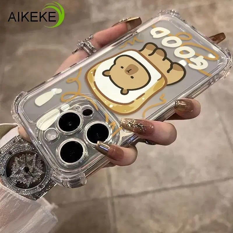 Ốp Điện Thoại Bốn Góc Capybara Dễ Thương Cho Huawei Nova Y91 Y90 Y73 Y72 Y72S Y71 Y70 Y63 Y62 Plus Y61 Y60 5 5i Pro 5T 5Z 4 4E 3 3i 2 Lite 2i 2S 5G 4G Mèo Chống Sốc Trong Suốt Mềm Vỏ