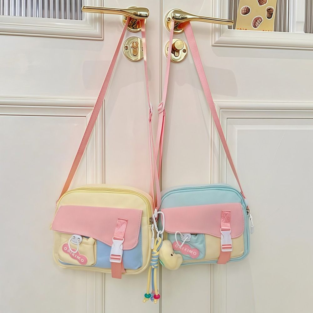 Túi đeo vai nữ CPINCP, Túi đeo chéo dung tích lớn màu sắc, Túi Tote vải Nylon mềm nhẹ dễ thương cho bé gái