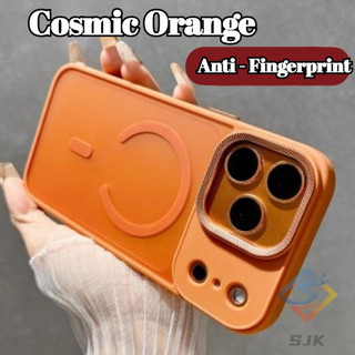 Ốp điện thoại mờ mờ từ tính màu cam vũ trụ 17 Series mới cho IPhone 17 Pro Max Air 12 13 14 15 16 Pro Max Plus Vỏ mặt sau cứng Vỏ viền mềm Bảo vệ Vỏ chống sốc