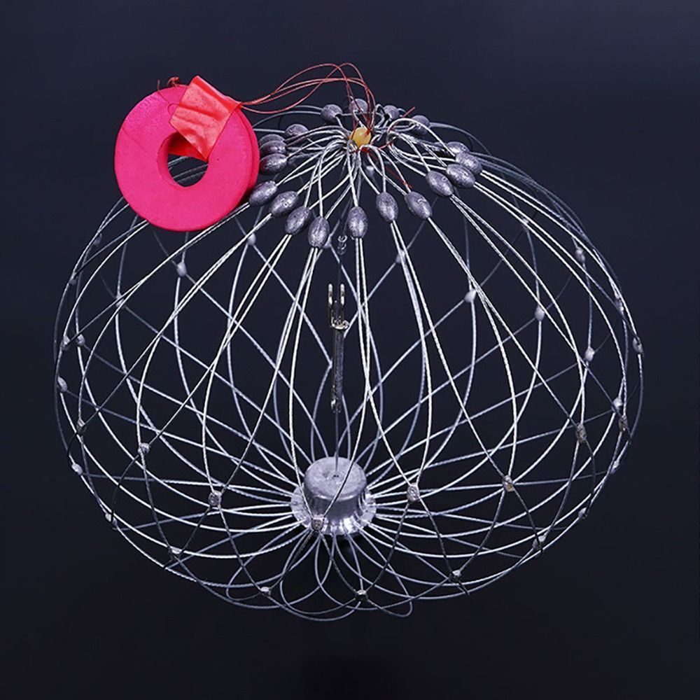 Bẫy cua tự động mở đóng bằng thép không gỉ, kích thước 52/72cm, phù hợp cho việc câu cá ở biển.
