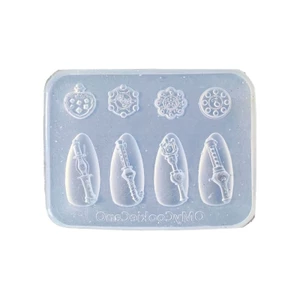 SA Dragon Chủ Đề Trong Suốt Móng Tay Nghệ Thuật Khuôn Silicon 3D Họa Tiết Thủ Công Dụng Cụ 6 8x5 2cm