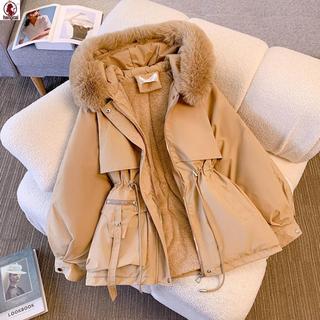 Áo khoác parka nữ có mũ trùm đầu lông cừu, phù hợp cho teen và người lớn