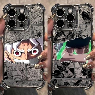 Anime One Piece Luffy Zoro Ốp Lưng Cho Xiaomi MI 15T 14T Pro 15 Ultra 13 14 Pro POCO X7 X3 F5 M3 M4 Pro X5 F4 Ốp Lưng Mạ Silicon Mềm Trong Suốt Chống Rơi Giáp Thời Trang