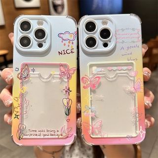 Ốp Lưng Cho iphone 17 Pro Max 17 Air 16E 13 14 15 Pro Max 11 12 13 Pro 16 Plus Ốp Lưng Bướm Ảnh Đựng Thẻ Ví TPU Dễ Thương Silicon Mềm Trong Suốt