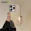 Mạ Gương Bạc Ốp Điện Thoại Cho iPhone 17 Air 16E 16 15 14 Plus 13 12 11 Pro Max XS Max X XR 8 7 6 6S Plus SE 2020 2022 Vỏ Khung Kim Cương Lấp Lánh Vỏ Gương Trang Điểm Mặt Sau