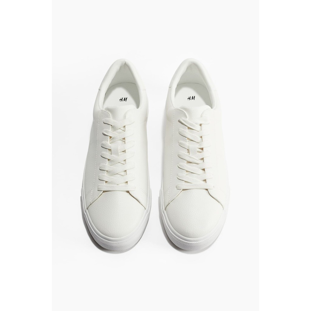 Giày thể thao thời trang H&M chính hãng trắng da - leather all white