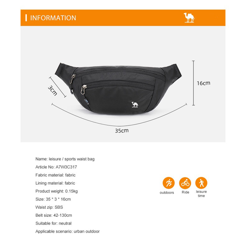 CAMEL CROWN Túi Đeo Chéo Ngực/Hông/Thắt Lưng Dung Tích Lớn Đa Năng Siêu Nhẹ Thích Hợp Mang Đi Du Lịch Cho Nam Và Nữ