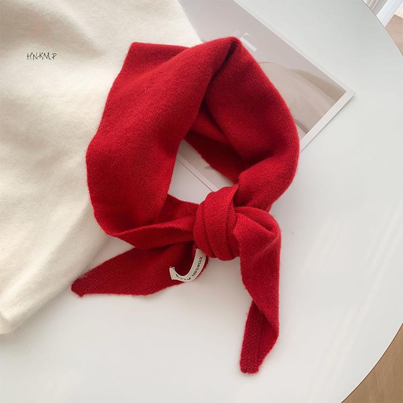 Khăn len cashmere tam giác chất lượng cao dành cho nữ, màu sắc đơn giản phù hợp mọi thời trang thu đông