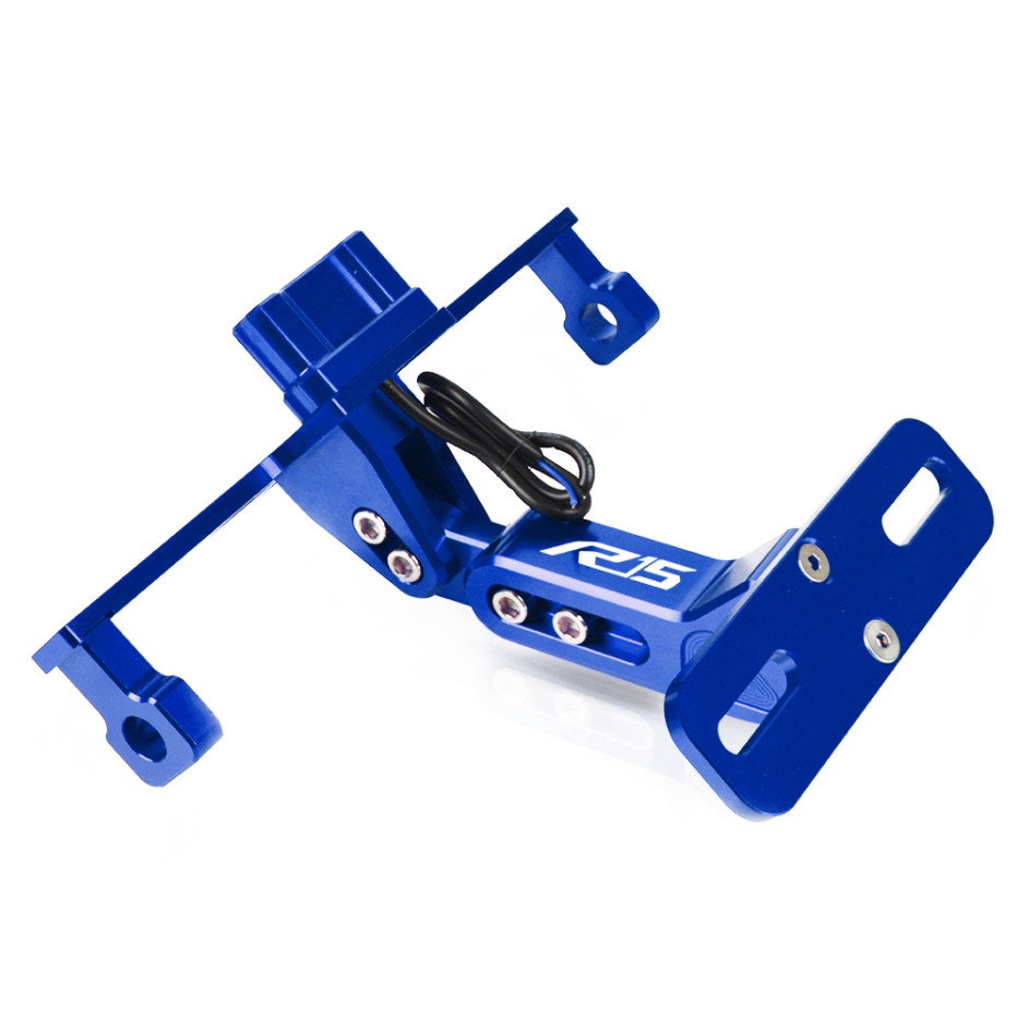 Dành Cho Xe Yamaha YZF R15 V1 V2 V3 V4 R15M 2013-2022 Nhôm CNC Có Thể Điều Chỉnh Biển Số Xe Máy Giá Đỡ Có Khung Đèn LED