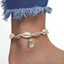 Vòng chân bện thủ công Bohemian Shell dành cho nữ Phong cách kỳ nghỉ đi biển với mặt dây chuyền vàng quyến rũ
