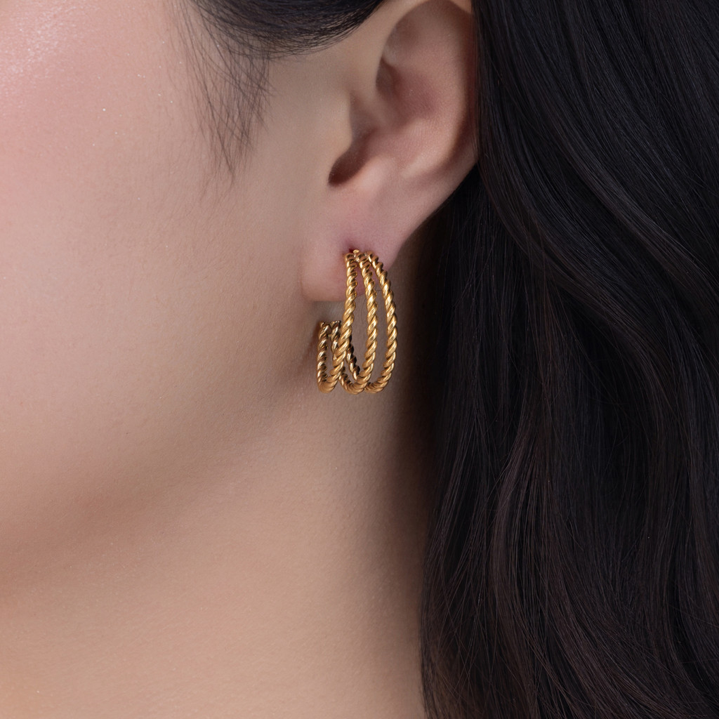 Hoa Tai nữ mạ vàng cao cấp, thiết kế hiện đại, trẻ trung, thích hợp đi tiệc đi chơi Estelle Muse - DOJI