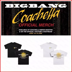 BIGBANG Coachella G-DRAGON 220G áo thun cotton dày mùa hè KPOP Áo thun ngắn tay