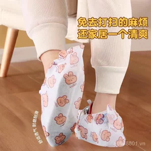 Dùng Một Lần In Giày Dày Vải Không Dệt Chống Bụi Hội Thảo Lớp Học Khách Sạn Miễn Phí Thay Đổi Giày Có Thể Giặt In Hình