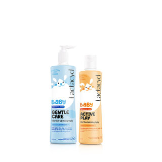 Bộ 1 Sữa Tắm Gội Trẻ em Lactacyd Baby Gentle Care 500ml +1 Lactacyd Baby Active Play 250ml