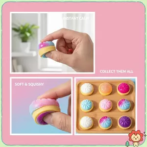 Chậm Phục Hồi Mô Phỏng Flash Bánh Bao Pinch Bóng Áp Lực 1 / 4 Chiếc Mềm Chống Căng Thẳng Đồ Chơi Căng Thẳng Cho Trẻ Em Sử Dụng Du Lịch