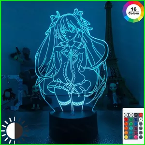 HT3 Hatsune Miku Đèn Ngủ Anime Acrylic 3d Đèn LED Từ Xa Sạc USB Hoạt Hình Chiếu Sáng Trang Trí Bàn Làm Việc Tại Nhà TH3