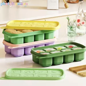 Khung Ảnh 1 8 Tế Bào Thực Phẩm Khuôn Silicon Lưới Đá Có Nắp Hộp Đựng Đá Khay Làm Khuôn Đá Hộp Bảo Quản Có Thể Tái Sử Dụng DIY Tiện Ích Nhà Bếp VN