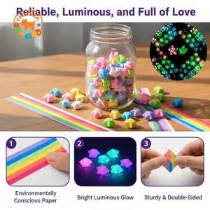 CANAMEK 210 / 540 Cái Origami Luy Star Ruy Băng Màu Dải Giấy Gấp Bộ Luy Wish Ngôi Sao Trang Trí Chúc Ngôi Sao Cho Trẻ Em (Màu Ngẫu Nhiên) CSF