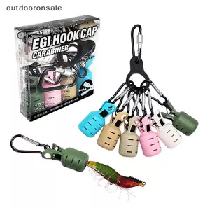 6 Bộ bảo vệ mồi mực Jig kèm Carabiner cho Egi Octopus Cuttlefish Hooks FSI