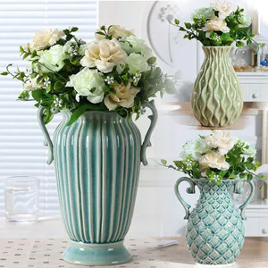 Phong Cách Pháp Vintage Bình Gốm Đường Kính Lớn Bình Hoa Trang Trí Cao Cho Nhà Hiện Đại Lối Vào Bàn Ăn Phòng Khách Hoa Hồng Thủy Canh Sắp Xếp