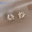 Kudosation 1 Đôi Bông tai hình cánh hoa Opal thanh lịch và tinh tế dành cho phụ nữ Đẹp