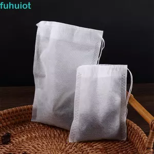 Túi lọc FUHUIOT Túi cà phê rỗng có thể phân hủy sinh học Cấp thực phẩm 100 chiếc Bộ lọc trà dùng một lần