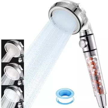 Đầu vòi hoa sen cầm tay áp suất cao Vacto có bộ lọc, Máy lọc nước cứng Đầu vòi sen có hạt lọc, Bộ dụng cụ đầu vòi hoa sen (Không có ống và giá đỡ)