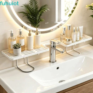 Giá để đồ phòng tắm FUHUIOT, Kệ đựng vòi đa năng chống đục lỗ, Lưới thoát nước đa năng Giá đỡ thoát nước nhà bếp Nhà vệ sinh phòng tắm