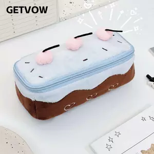 GETVOW Pencil, Túi đựng bút sang trọng thiết kế bánh anh đào, Kawaii Soft Touch Dung tích lớn Túi đựng bút chì Quà tặng