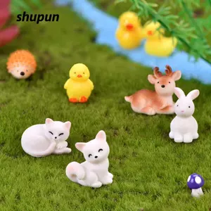 SHUPUN Thu Nhỏ Thỏ Nhà Búp Bê Trang Trí Micro Phong Cảnh Cổ Tích Phụ Kiện Vườn Nhím Ếch Mèo