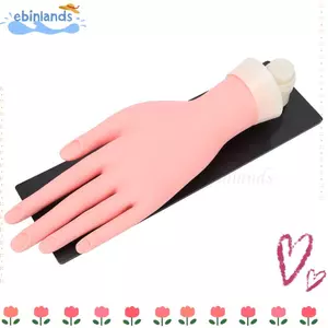EBINLANDS Tay Mannequin Cho Móng Tay, Ngón Tay Có Thể Uốn Cong Với Đĩa Cố Định Móng Tay Nghệ Thuật Thực Hành Tay, Tay Huấn Luyện Móng Tay Silicon Xây Dựng Linh Hoạt Có Thể Tái Sử Dụng Cho Móng Tay Acrylic
