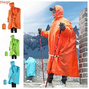 Áo mưa ngoài trời THEGIRL8B, Áo mưa nhẹ 220T, Phụ kiện mưa chống nước có thể đóng gói Áo mưa di động cắm trại