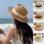 JULYHOT Mũ Rơm Đi Biển Nữ Thời Trang Pháp Flat Top Mũ Chống Nắng Vành Rộng Chống Tia UV Cho Kỳ Nghỉ Du Lịch Massivedeals