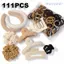 WANYEDI 111 Chiếc Kẹp Móng Vuốt Scrunchies, Bộ Phụ Kiện Tóc Mềm Vintage, Màu Kem Cà Phê Mờ Thời Trang Bộ Trang Trí Tóc Hỗn Hợp Cho Nữ Bé Gái