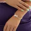 HFSHY Thời Trang Đơn Giản Mô Phỏng Vòng Tay Ngọc Trai Nữ Pha Lê Có Thể Điều Chỉnh Vòng Tay Trang Sức Cưới Quà Tặng VN
